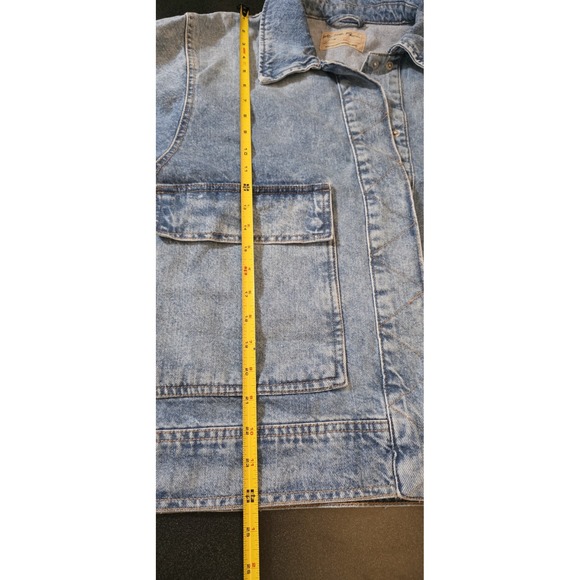 NWT Free People Suzy Denim Jacket We The Free Snap Pocket Oversize Sunny SideXL - Picture 11 of 12